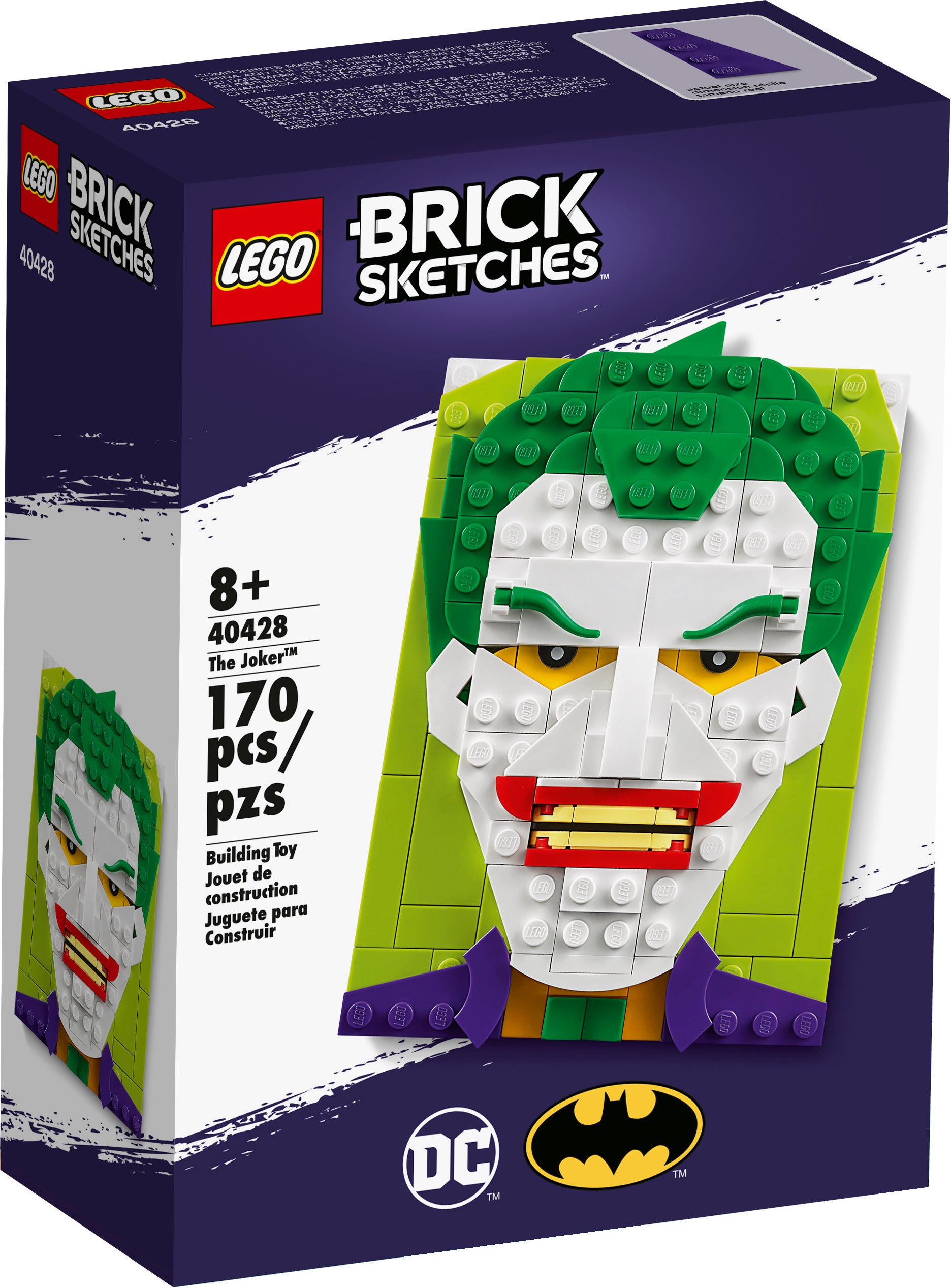 40428 Free Shipping! DC Comics New LEGO Brick Sketches The Joker 